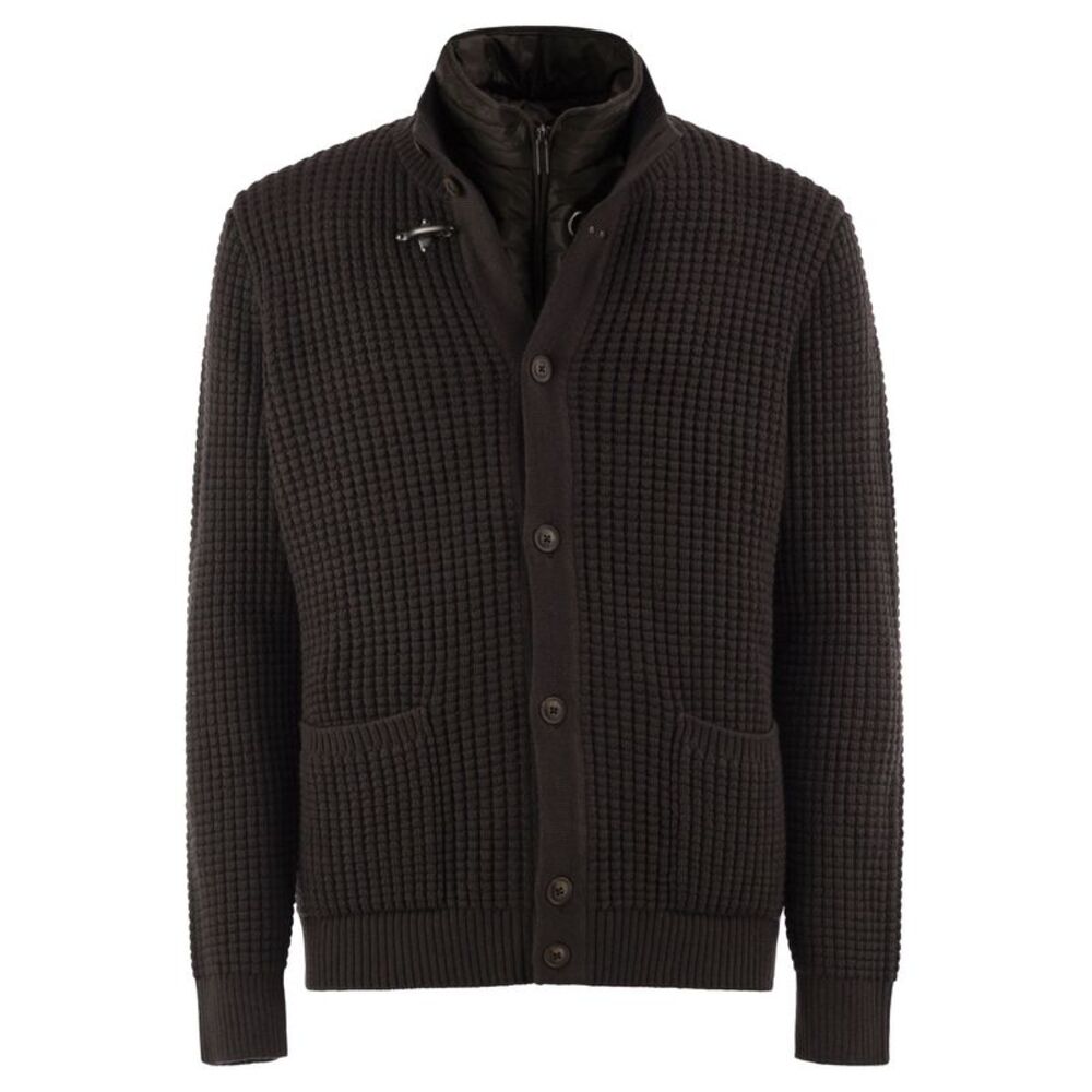 Fay Men Wool Cardigan With Removable Padded Gilet